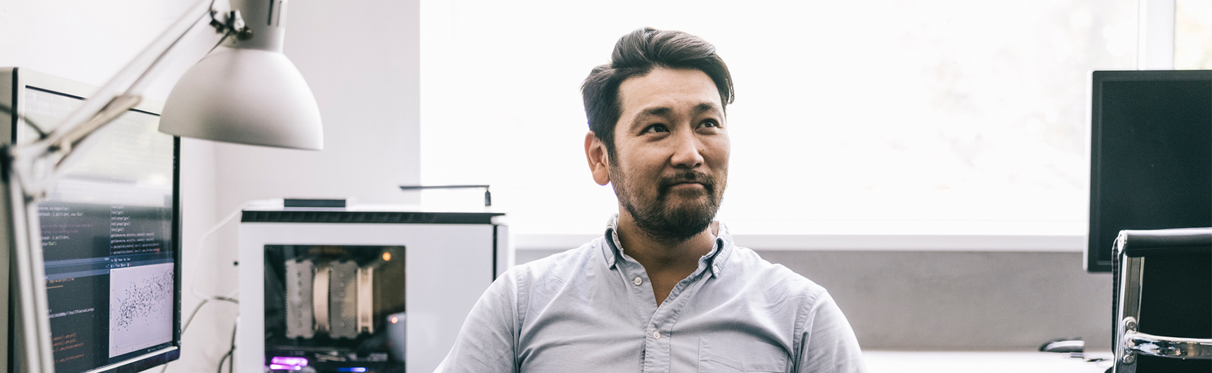 Man sitting at desk