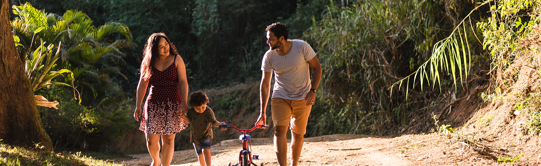 Family enjoying a walk